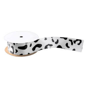 Leopard Print, Leopard Spots, Black And White Satin Ribbon