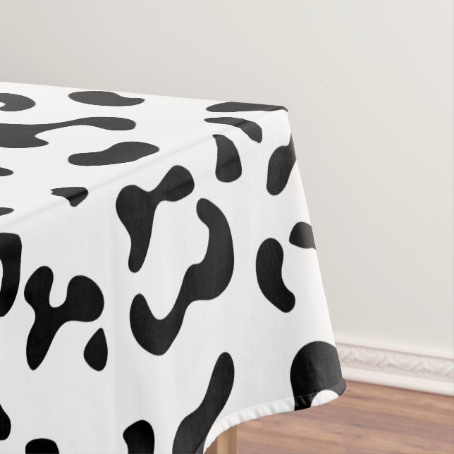 Leopard Print, Leopard Spots, Black And White Tablecloth (In Situ)