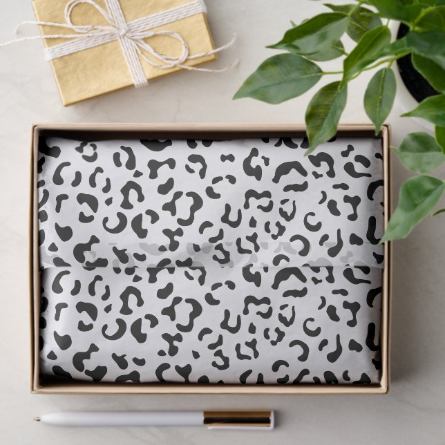 Leopard Print, Leopard Spots, Black And White Tissue Paper (Gift)