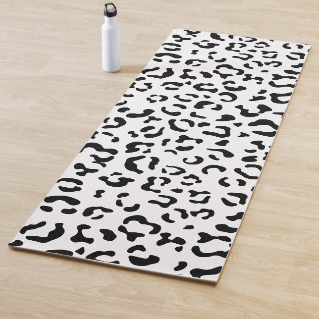 Leopard Print, Leopard Spots, Black And White Yoga Mat (In Situ)
