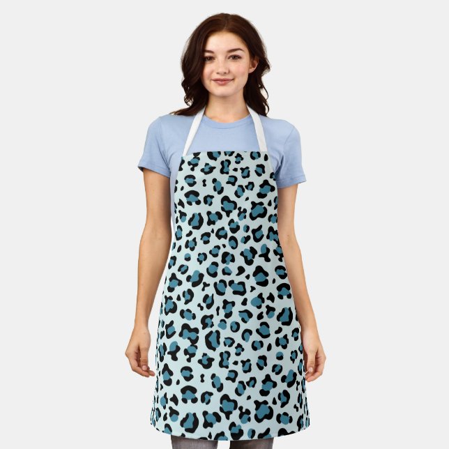 Leopard Print, Leopard Spots, Blue Leopard Apron (Worn)