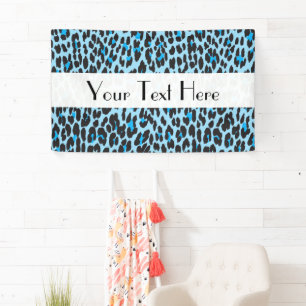 Leopard Print, Leopard Spots, Blue Leopard Banner