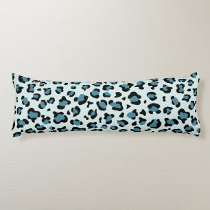 Leopard Print, Leopard Spots, Blue Leopard Body Pillow