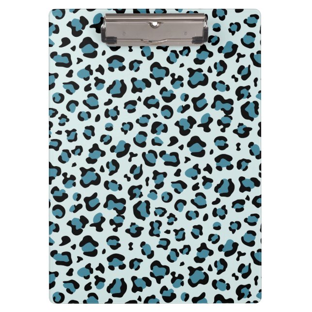 Leopard Print, Leopard Spots, Blue Leopard Clipboard (Front)