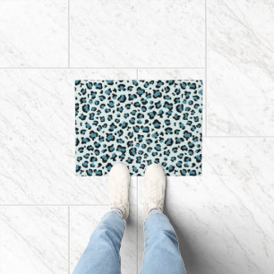 Leopard Print, Leopard Spots, Blue Leopard Doormat