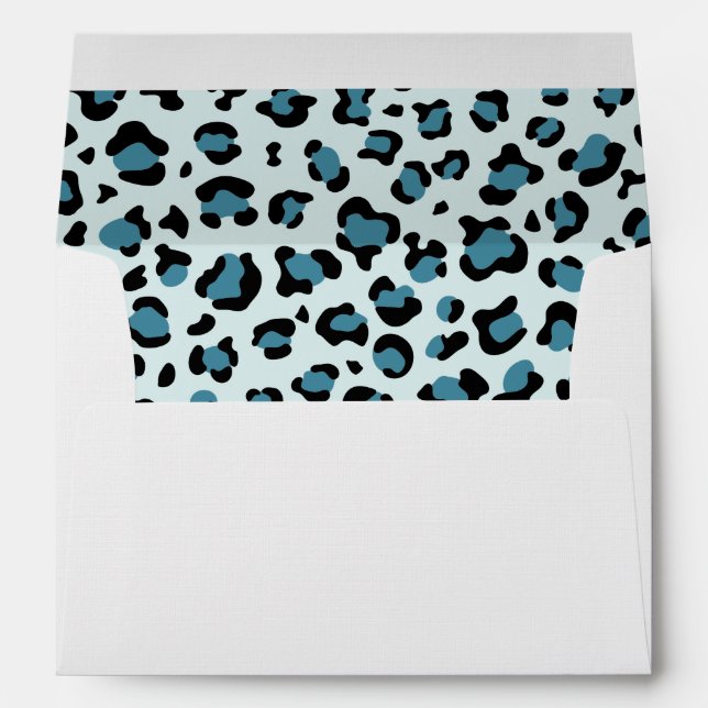 Leopard Print, Leopard Spots, Blue Leopard Envelope (Back (Bottom))