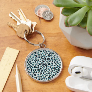 Leopard Print, Leopard Spots, Blue Leopard Keychain