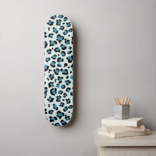 Leopard Print, Leopard Spots, Blue Leopard Skateboard