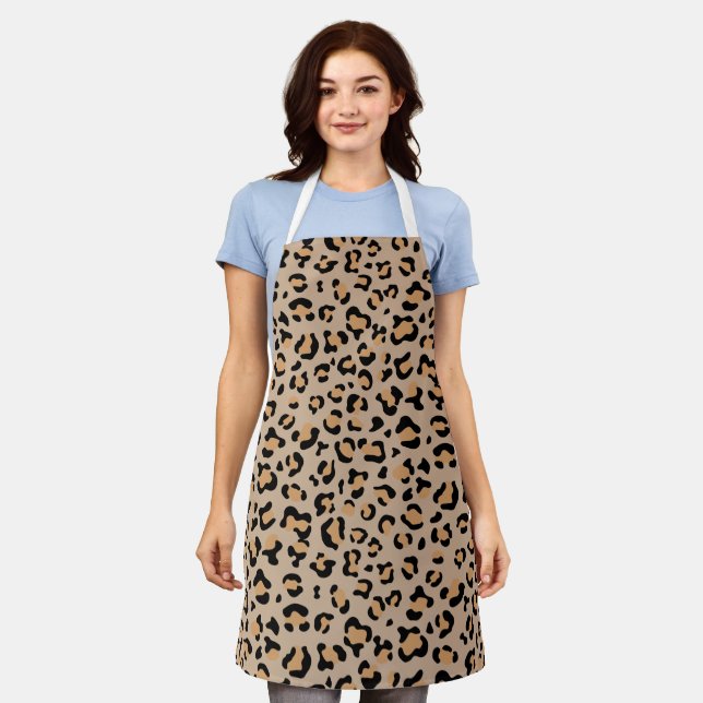 Leopard Print, Leopard Spots, Brown Leopard Apron (Worn)