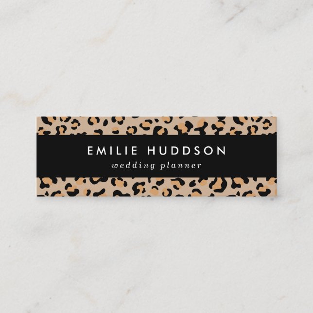 Leopard Print, Leopard Spots, Brown Leopard Mini Business Card (Front)