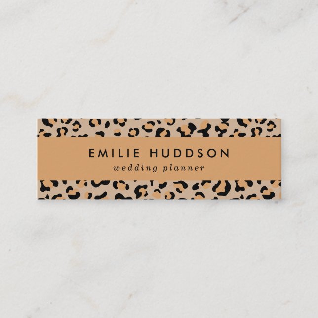 Leopard Print, Leopard Spots, Brown Leopard Mini Business Card (Front)