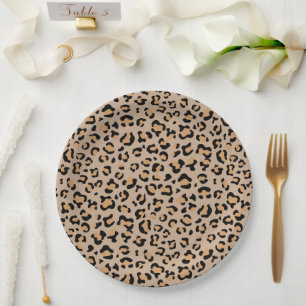 Leopard Print, Leopard Spots, Brown Leopard Paper Plate