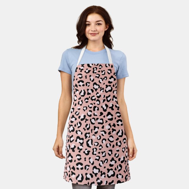 Leopard Print, Leopard Spots, Pink Leopard Apron (Worn)
