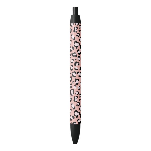 Leopard Print, Leopard Spots, Pink Leopard Black Ink Pen (Front Vertical)