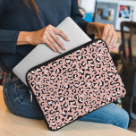 Leopard Print, Leopard Spots, Pink Leopard Laptop Sleeve<br><div class="desc">Elegant,  stylish and sophisticated leopard pattern in pink colour. Modern and trendy gift,  perfect for the animal print lover in your life.</div>