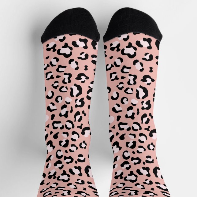 Leopard Print, Leopard Spots, Pink Leopard Socks (Top)
