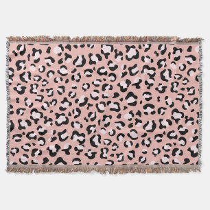 Leopard Print, Leopard Spots, Pink Leopard Throw Blanket