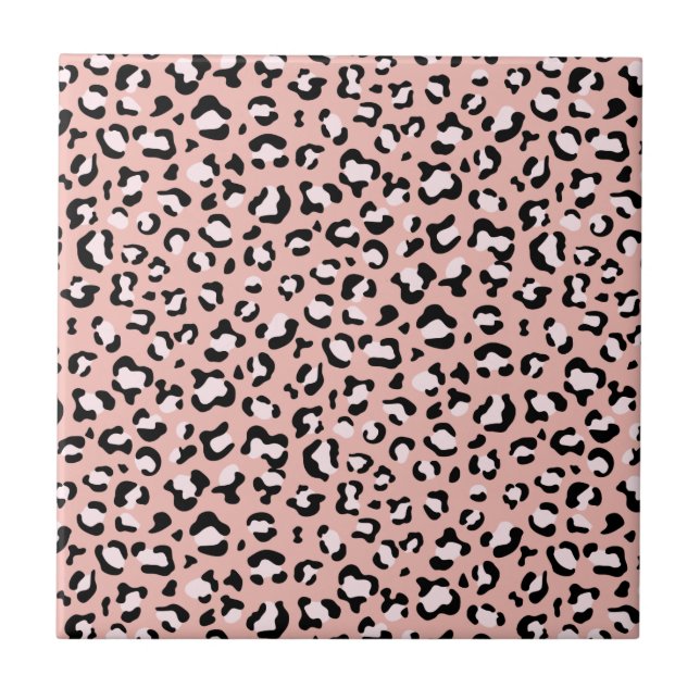 Leopard Print, Leopard Spots, Pink Leopard Tile (Front)