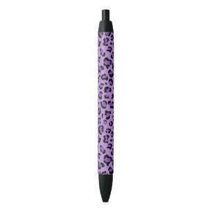 Leopard Print, Leopard Spots, Purple Leopard Black Ink Pen