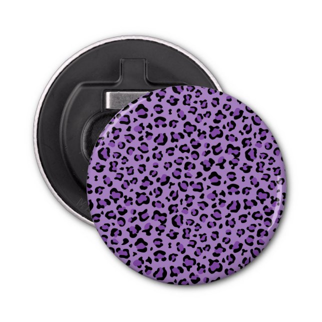 Leopard Print, Leopard Spots, Purple Leopard Bottle Opener (Front)