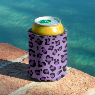 Leopard Print, Leopard Spots, Purple Leopard Can Cooler