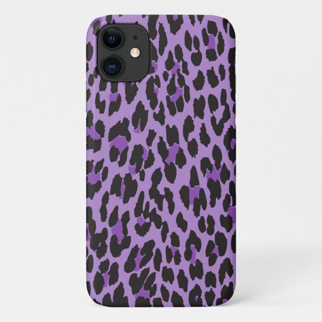Leopard Print, Leopard Spots, Purple Leopard Case-Mate iPhone Case (Back)