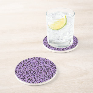 Leopard Print, Leopard Spots, Purple Leopard Coaster