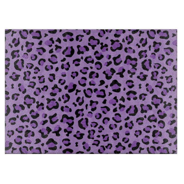 Leopard Print, Leopard Spots, Purple Leopard Cutting Board (Front)