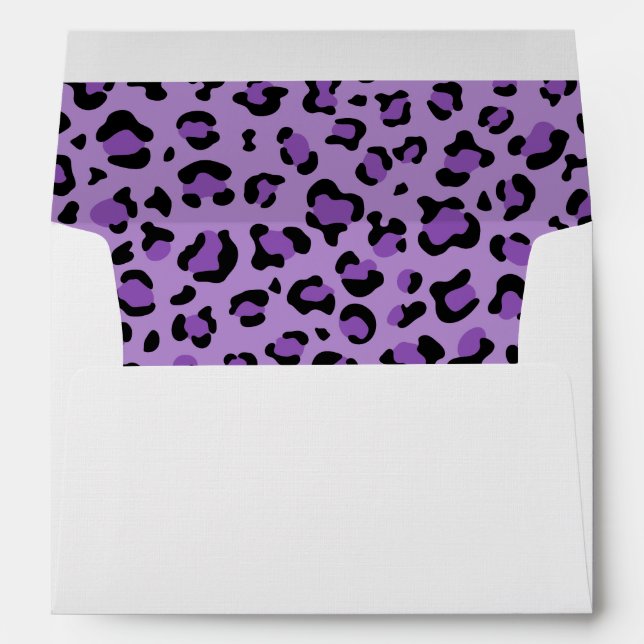 Leopard Print, Leopard Spots, Purple Leopard Envelope (Back (Bottom))