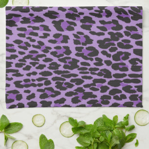 Leopard Print, Leopard Spots, Purple Leopard Kitchen Towel