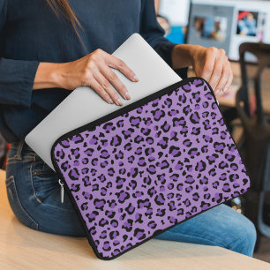 Leopard Print, Leopard Spots, Purple Leopard Laptop Sleeve