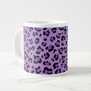 Leopard Print, Leopard Spots, Purple Leopard Large Coffee Mug