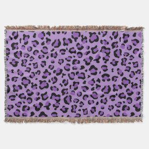 Leopard Print, Leopard Spots, Purple Leopard Throw Blanket