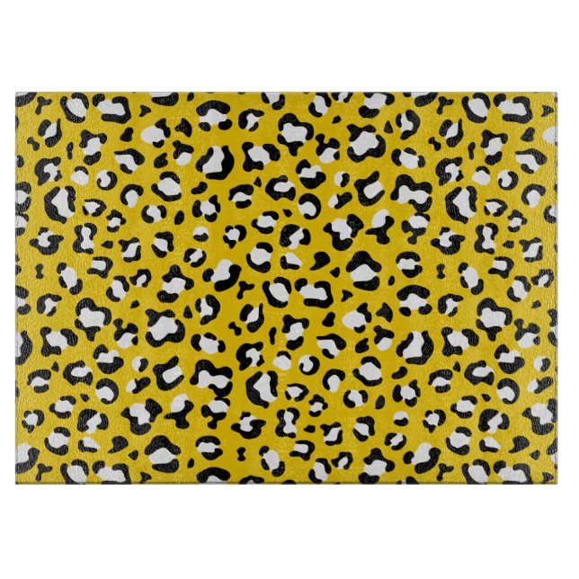 Leopard Print, Leopard Spots, Yellow Leopard Cutting Board (Front)