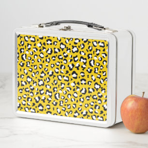 Leopard Print, Leopard Spots, Yellow Leopard Metal Lunch Box