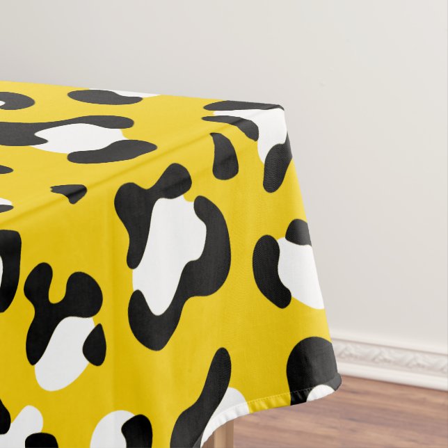 Leopard Print, Leopard Spots, Yellow Leopard Tablecloth (In Situ)