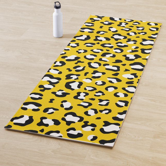 Leopard Print, Leopard Spots, Yellow Leopard Yoga Mat (In Situ)