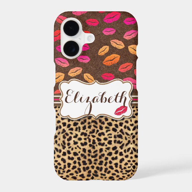 Leopard Print Lips Kisses Personalized (Back)