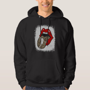 Leopard Print Lips Lacrosse Mom Mothers Day Bleach Hoodie