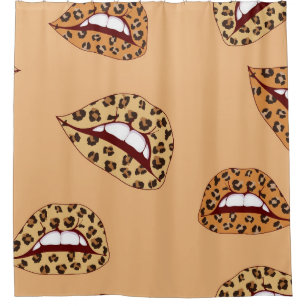 Leopard print lips seamless pattern,cheetah lips d