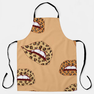 Leopard print lips seamless pattern,cheetah lips d apron
