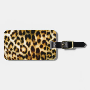 Leopard print luggage tag