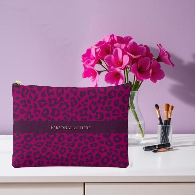Leopard Print-Magenta- Accessory Pouch (Leopard Print-Magenta- Accessory Pouch )