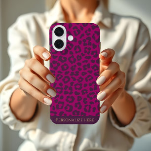 Leopard Print-Magenta- iPhone 16 Case