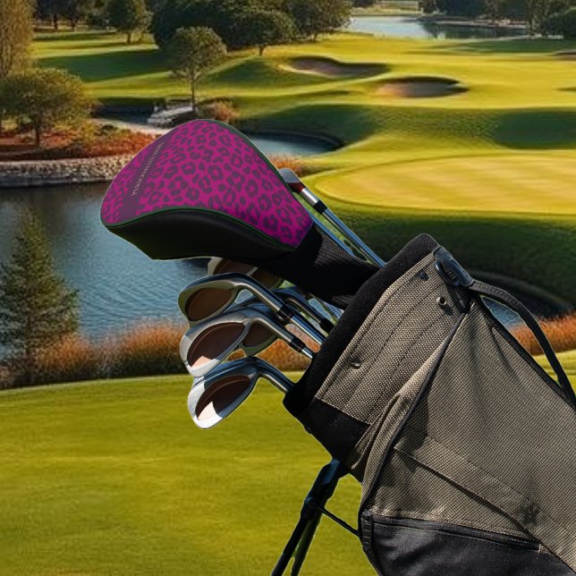 Leopard Print-Magenta- Golf Head Cover (Leopard Print-Magenta- Golf Head Cover )