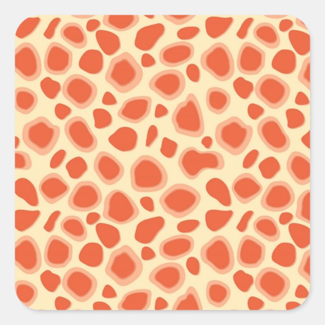 Leopard Print - Mandarin and light orange Square Sticker (Front)