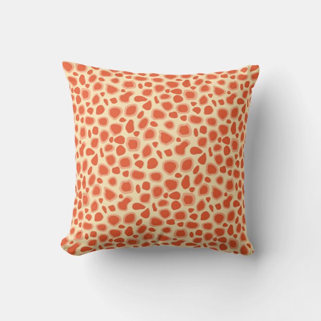 Leopard Print - Mandarin and light orange Throw Pillow (Front)
