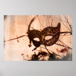 leopard print maschera poster bronze tint