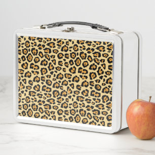 Leopard Print Metal Lunch Box