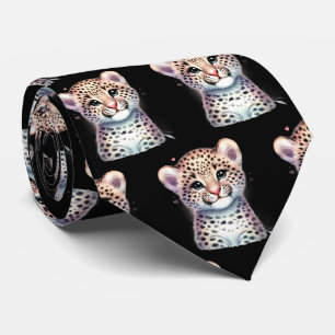 Leopard Print Modern Kawaii Cute Cheetah Babies Tie